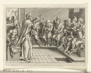 Paavali saarnaa synagogassa The Life of Paul (sarjan nimi) tekijältä Cornelis Bos
