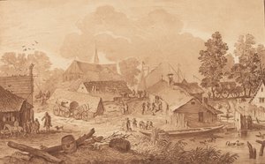 Kylä lampineen, c. 1782.