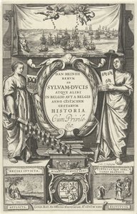 Titelpagina voor: D. Heinsius, Revm ad Sylvam-Dvcis atqve muualla Belgiassa avt a Belgis anno 100 DCXXIX gestarvm history. 1631 tekijältä Cornelis Claesz. Duysend