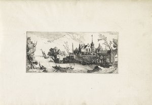 Jokimaisema soutuveneellä Maisemat (sarjan nimi) tekijältä Cornelis Claesz van Wieringen (possibly)