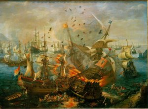 Die Explosion des spanischen Admiralsschiffes (…)