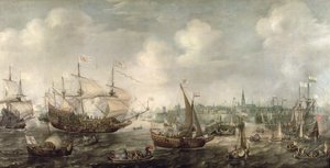 Fredrick V:n saapuminen Vlissingeniin vuonna 1613 (öljy kankaalle)