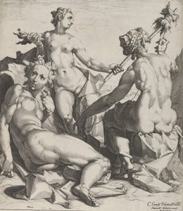 Kolme kohtaloa, n. 1589 tekijältä Cornelis Cornelisz van Haarlem