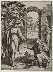 Kristus ilmestyy Maria Magdalenalle, 1567. tekijältä Cornelis Cort