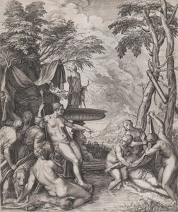 Diana löytää Calliston raskauden, 1566. tekijältä Cornelis Cort