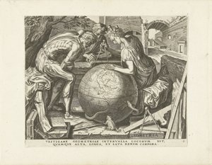 Geometria (geometria) The Seven Liberal Arts (sarjan nimi) tekijältä Cornelis Cort