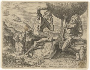 Hercules kantaa maapalloa Atlakseen Labors of Hercules (sarjan nimi)