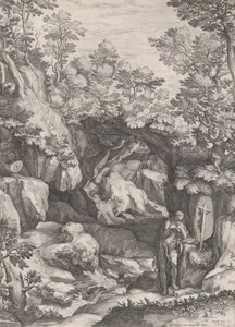 Maria Magdaleena katuva erämaassa, 1573. tekijältä Cornelis Cort