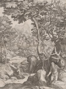 Pyhä Onufrius erämaassa, 1574. tekijältä Cornelis Cort