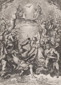 Kolminaisuuden palvonta, 1566. tekijältä Cornelis Cort