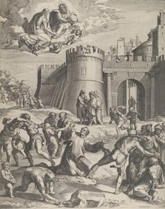 Pyhän Stefanoksen marttyyrikuolema, 1576. tekijältä Cornelis Cort
