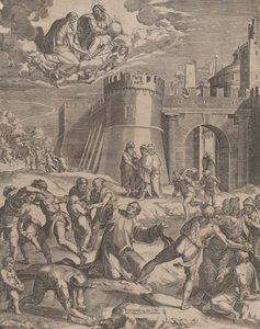 Pyhän Stefanoksen marttyyrikuolema, 1576. tekijältä Cornelis Cort