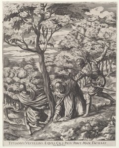 Pyhän Pietarin marttyyrin salamurha tekijältä Cornelis Cort, after Titian