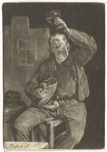 hymyilevä juoja tekijältä Cornelis Dusart