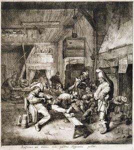 Majatalossa istuva viulunsoitin tekijältä Cornelis Dusart