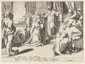 Ester ennen Ahasverusta tekijältä Cornelis Jacobsz. Drebbel