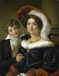 Rudolphina Wilhelmina Elizabeth de Sturler (1798-1873), kreivi Johannes van den Boschin toinen vaimo ja heidän poikansa Richard Leeuwenhart tekijältä Cornelis Kruseman (attributed to workshop of)