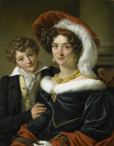 Rudolphina Wilhelmina Elizabeth de Sturler (1798-1873), kreivi Johannes van den Boschin toinen vaimo ja heidän poikansa Richard Leeuwenhart, 1829