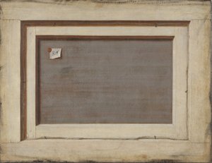 Trompe loeil. Kehystetyn maalauksen kääntöpuoli, 1668-1672