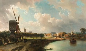 Näkymä Haagiin Delftse Vaartista 1700-luvulla