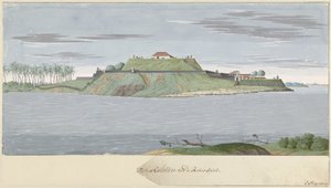 Fort Caliture Ceylonissa joesta katsottuna Fortres Caliture Revierin puolelta (otsikko esineessä)