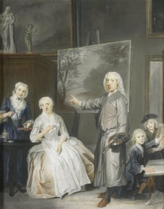 Maisemamaalari Dirk Dalens III (1688-1753) toisen vaimonsa Maria Schaackin (k. 1766) ja lasten Annan (s. 1725), Willemin (1737-60) ja Jacobuksen (1741-63) kanssa tekijältä Cornelis Troost
