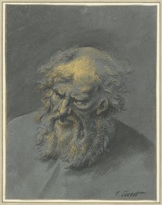 Vanhan parrakkaan miehen pää (apostoli tai filosofi) tekijältä Cornelis Troost