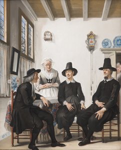 Saartje Jansilta pyydetään kättä avioliittoon, 1738 tekijältä Cornelis Troost