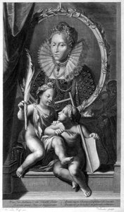 Elizabeth I, Englannin ja Irlannin kuningatar.
