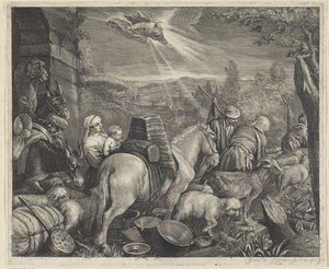 Abraham lähtee Haranista tekijältä Cornelis Visscher (II)