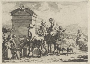 levähdyspaikka Maisemat (sarjan nimi) tekijältä Cornelis Visscher (II)