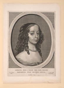Albertine Agnes, Oranssin Nassaun prinsessa, yhdeksästä muotokuvasta. tekijältä Cornelis Visscher