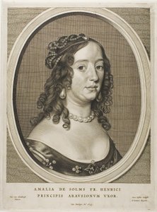 Amalia van Solms, Frederick Henryn vaimo, teoksesta Yhdeksän muotokuvaa. tekijältä Cornelis Visscher