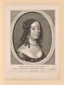 Amalia van Solms, Frederick Henryn vaimo, teoksesta Yhdeksän muotokuvaa. tekijältä Cornelis Visscher