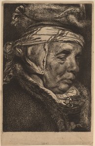 Vanhan naisen pää (Visscherin äiti) tekijältä Cornelis Visscher