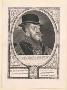 Espanjan kuningas Filip II (painettu) tekijältä Cornelis Visscher