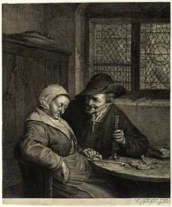 Vanha mies ja nainen tekijältä Cornelis Visscher