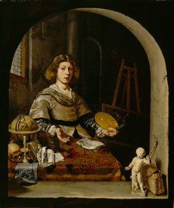 Taiteilija studiossaan, n. 1665-1670 tekijältä Cornelis attr. to Bisschop