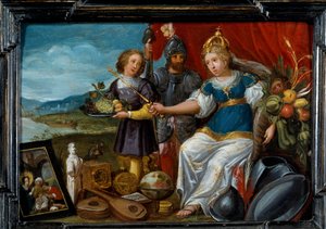 Neljä osaa maailmaa: Eurooppa. Cornelis De Baellieurin (1607-1671) maalaus, flaamilainen koulu