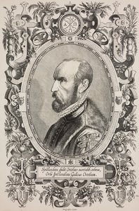 Abraham Orteliuksen (1528-1598) muotokuva, Cornelius Galle vanhemman (1576-1650) kaiverrus teoksesta L