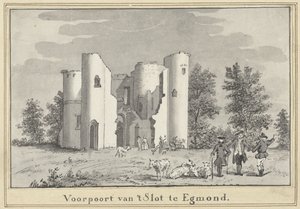 Egmondin linnan rauniot tekijältä Cornelis van Noorde (attributed to)