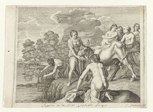 Omakuva Jupiter pelaa shakkia Euroopassa Metamorphoses of Ovid (sarjan nimi) tekijältä Cornelis van Poelenburch (possibly)