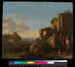 Maisema, Abrahamin ja Iisakin kanssa ennen vuotta 1667 (öljy kuparille)