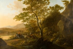 Maisema hahmoilla, n. 1655-1710 (öljy kankaalle) tekijältä Cornelis van Swanenburgh