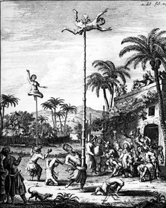 Discovery of the Indies: pelit - teoksessa "" Voyages of W. Shouten in the East Indies", toim. amsterdam tekijältä Cornelius Decker