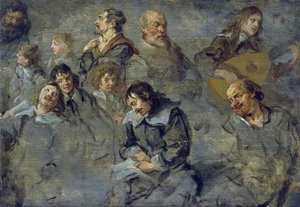 Schut, Cornelis (1597-1655) tutkimuksia miesten päistä