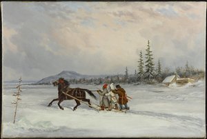 Asukkaat Sleighing, noin 1855