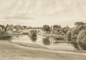 Betley Hall: seepiapesupiirustus, lokakuu 1820
