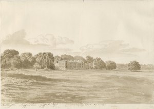 Chillington Hall: seepiapiirros tekijältä Cornelius Varley