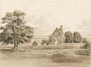 Tettenhall - Perton Hall: seepiapesupiirustus, 9.8.1820 (piirustus) (piirustus) tekijältä Cornelius Varley